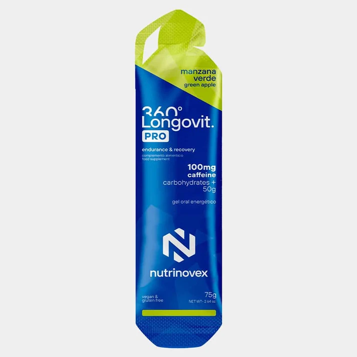 NUTRINOVEX Longovit 360 Gel Pro · Manzana Verde · 100 mg Cafeína