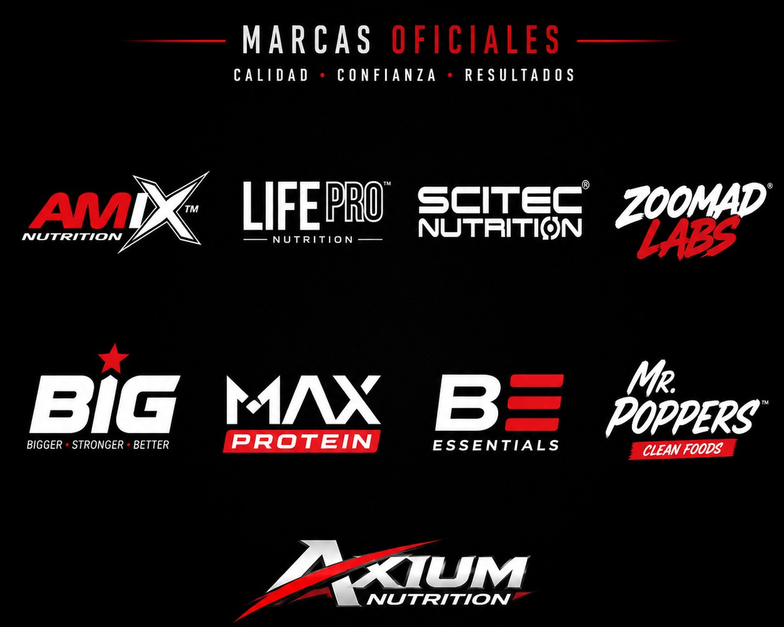Marcas oficiales LifePro Amix Scitec BIG Zoomad